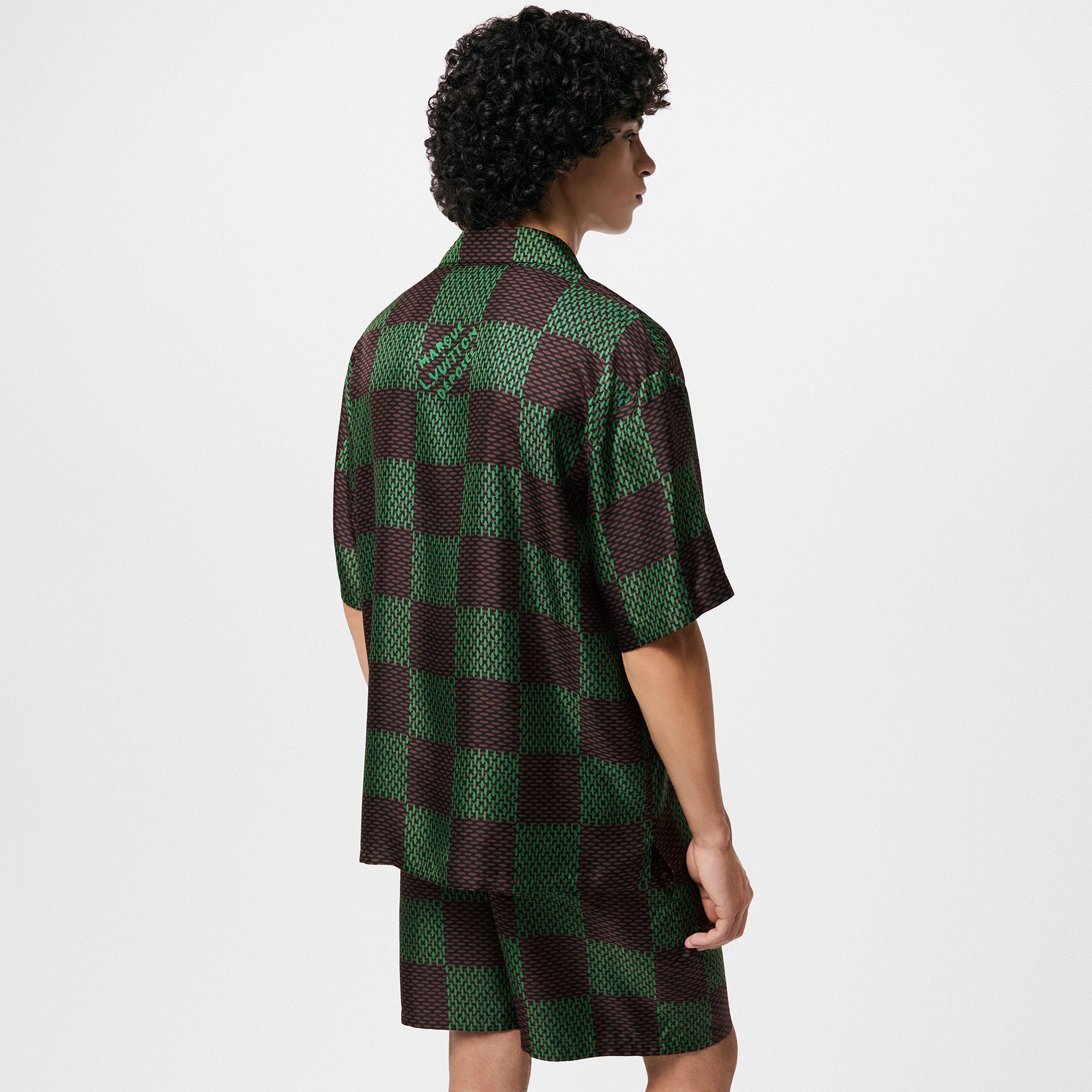 Open Collar Short-Sleeved Silk Shirt - 5