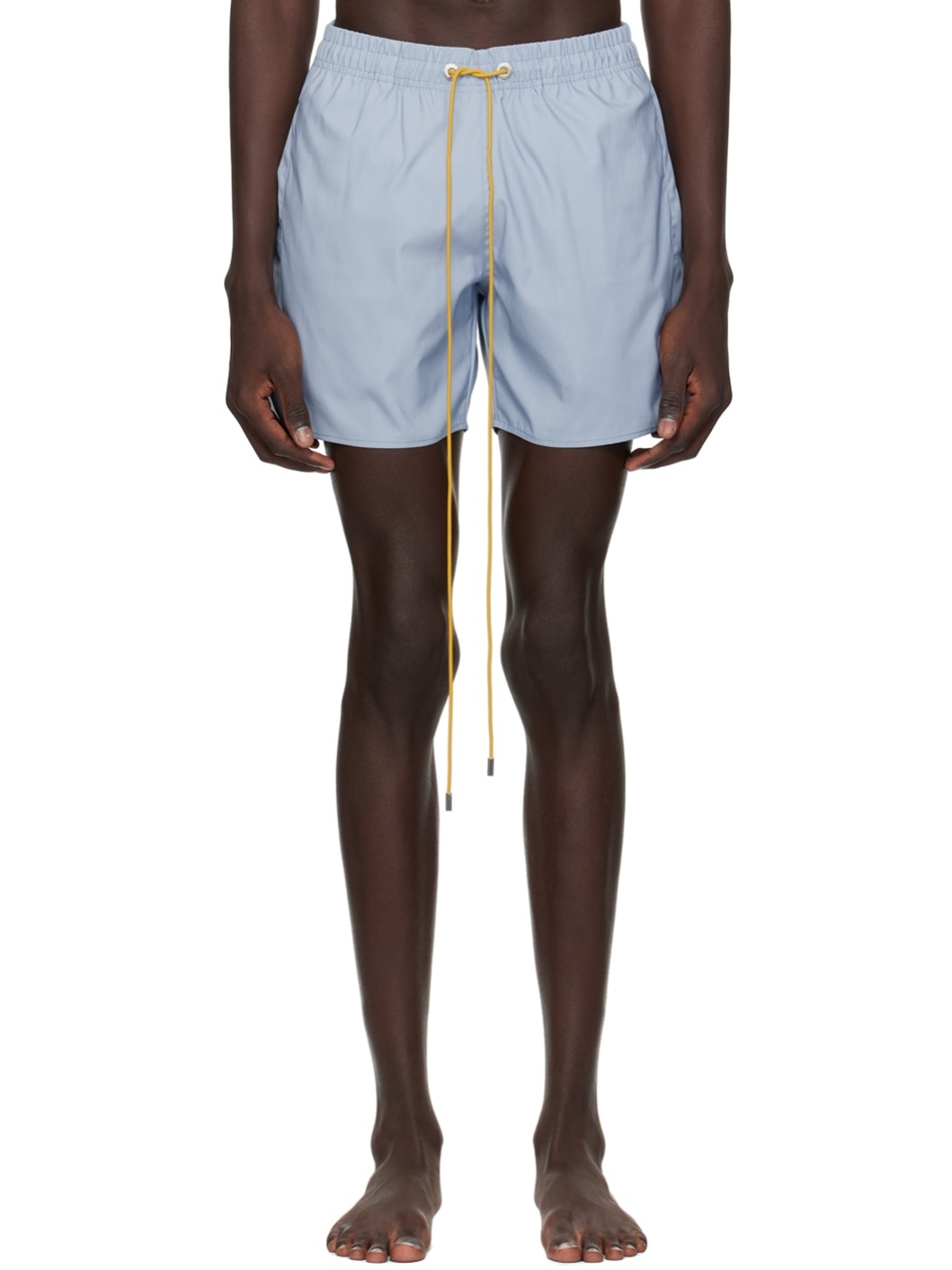 Blue Embroidered Swim Shorts - 1