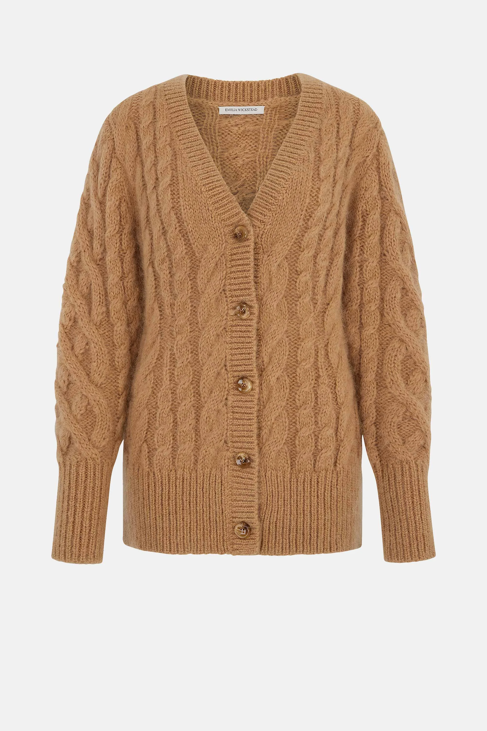 Ross Cardigan in Beige Mohair - 1