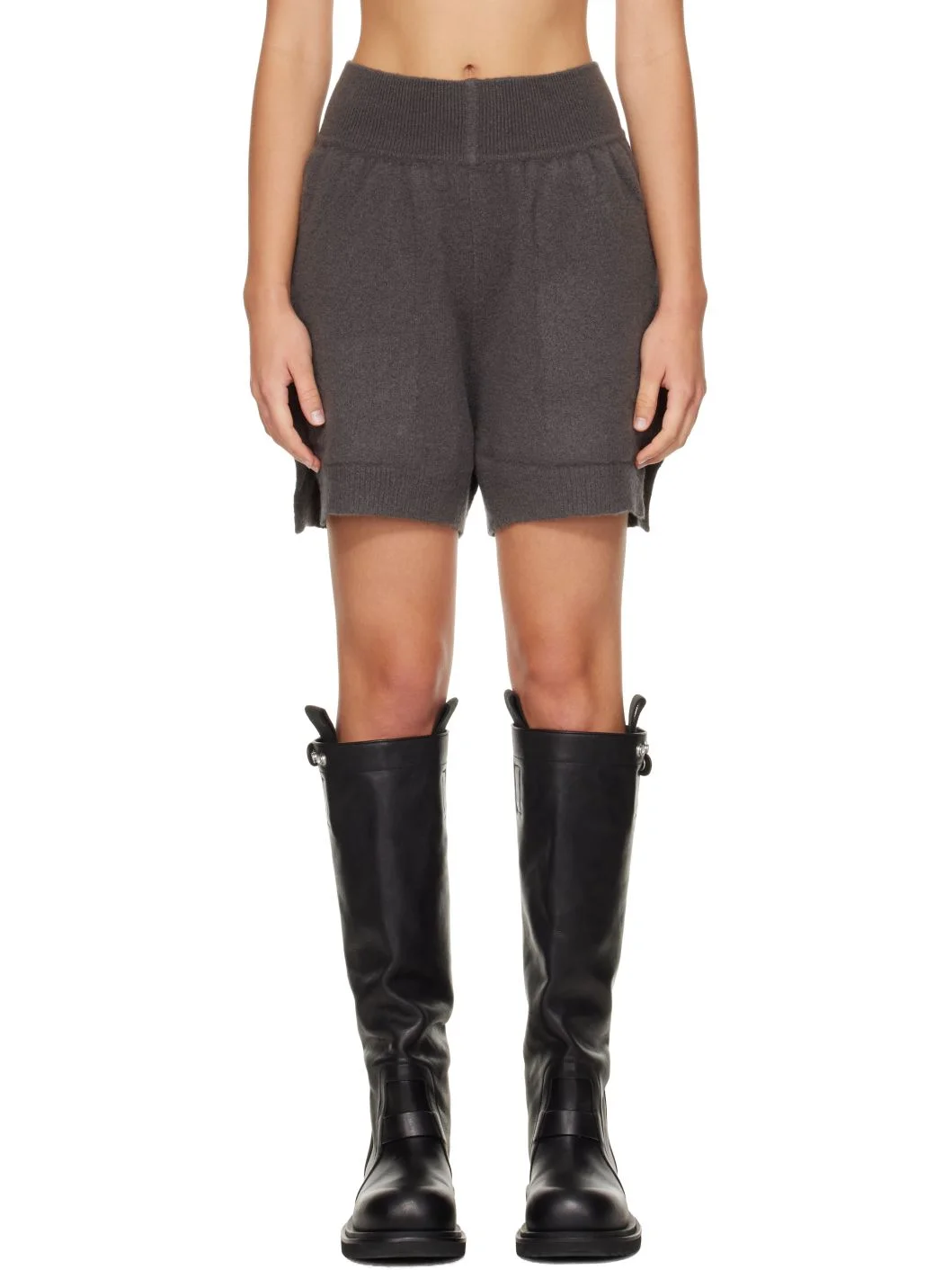 Gray Tower Cashmere Shorts - 1