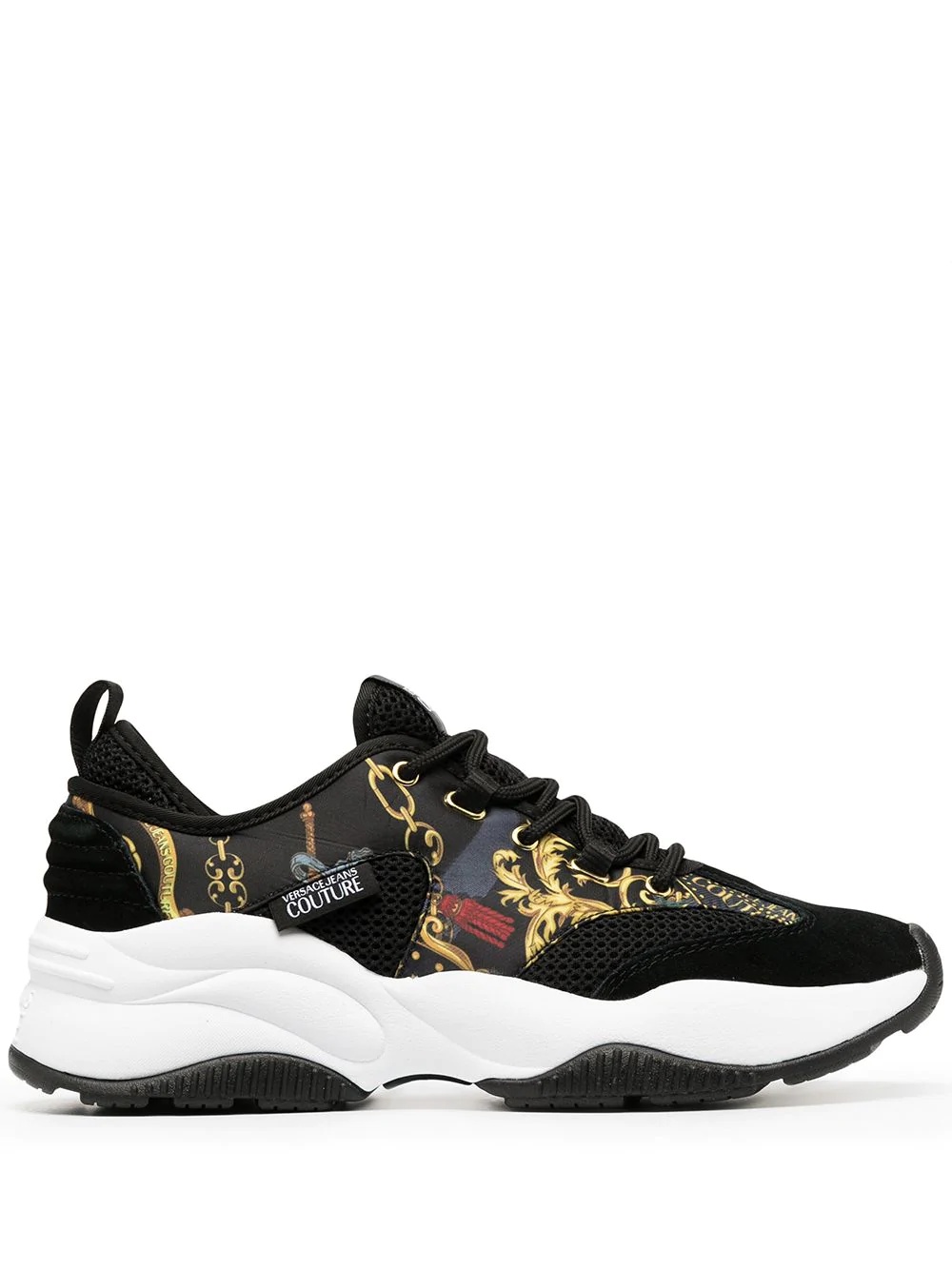 baroque-print chunky sneakers - 1