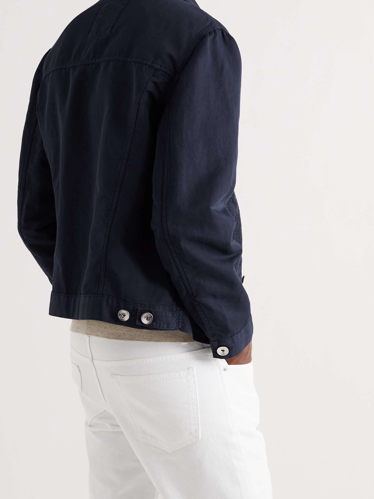 Linen and Cotton-Blend Twill Trucker Jacket - 4