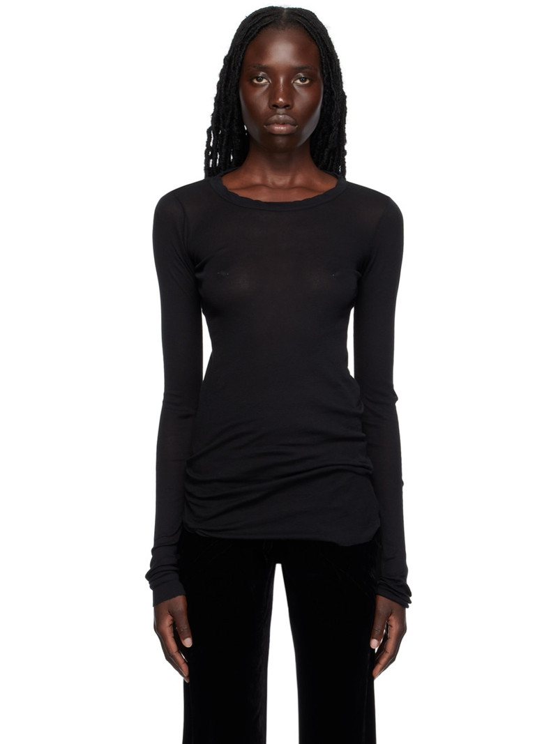 Black Crewneck Long Sleeve T-Shirt 1