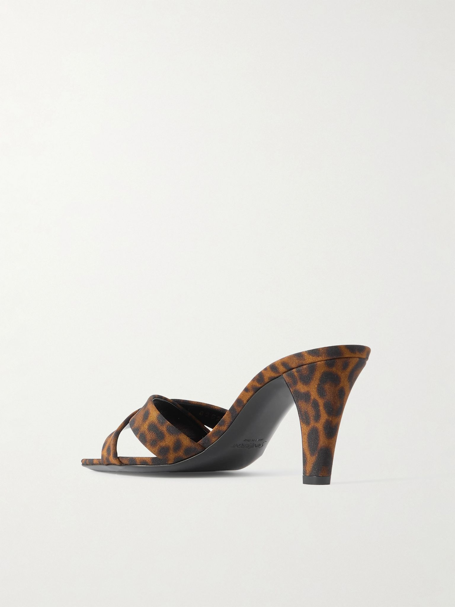 Jill leopard-print faille mules Dark brown - 3