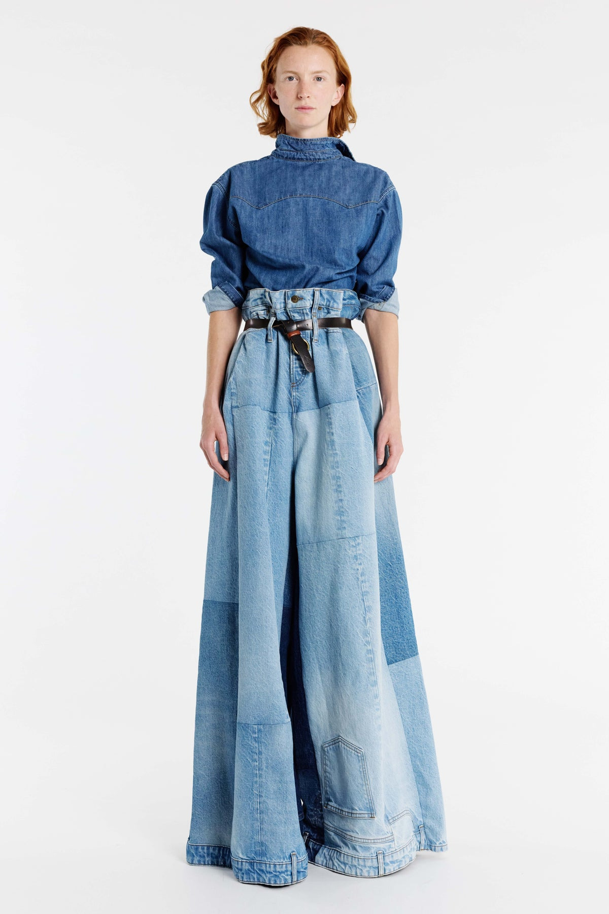 BACK TO FRONT DENIM SHIRT MID BLUE - 8