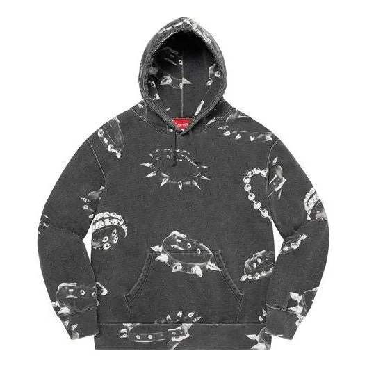 대 스터드 칼라 후드 스웨터 'Grey White'SUP-FW20-279 - 1