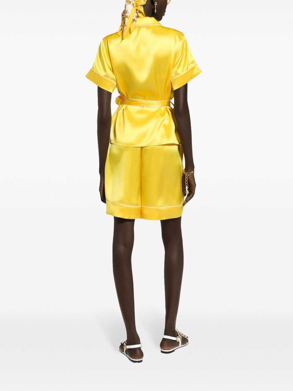 Lemon silk shorts - 4