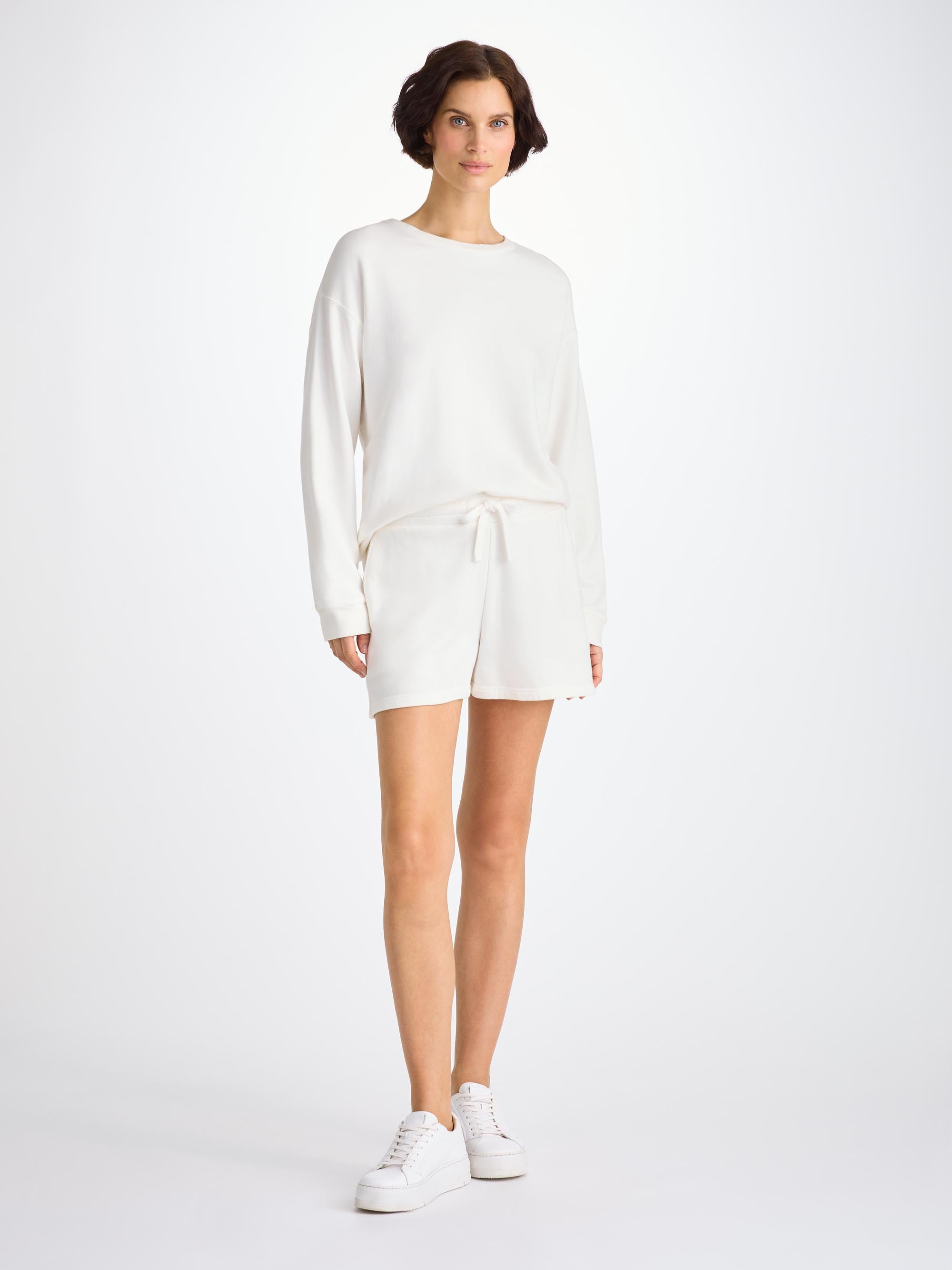 Women's Sweat Shorts Quinn Cotton Modal White - 5