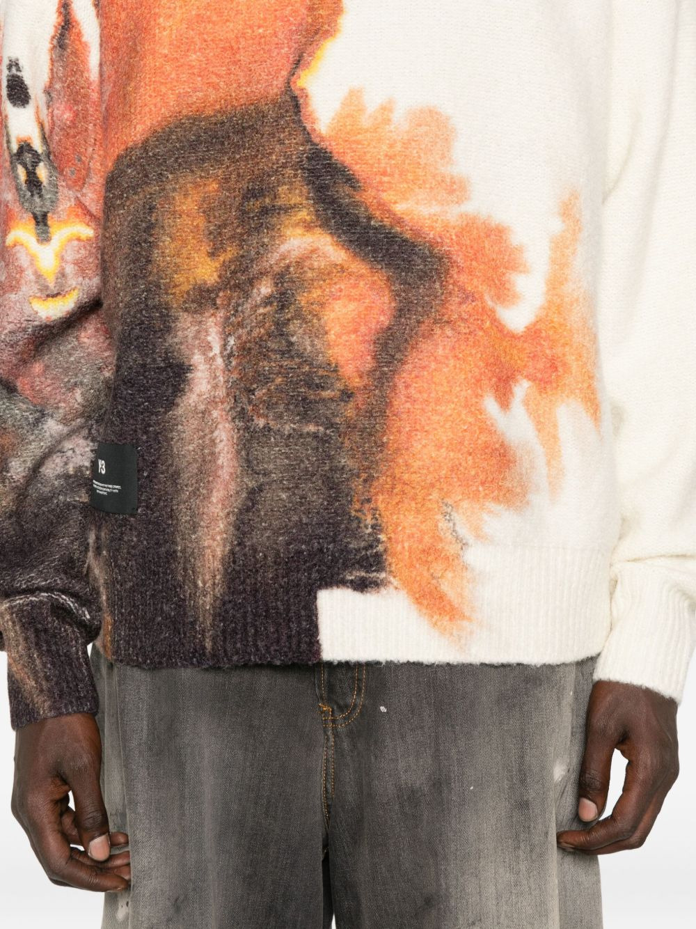 graphic-print crew-neck sweater - 5