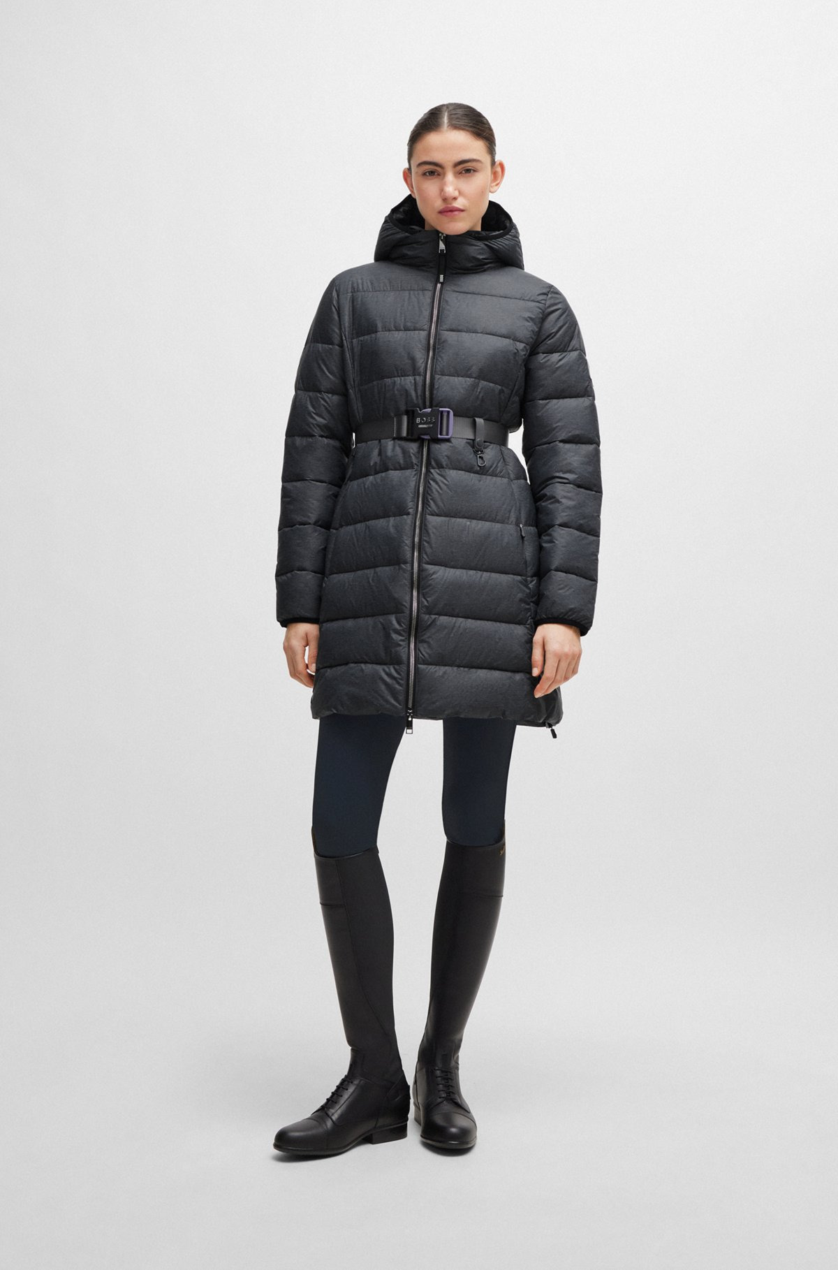 EQUESTRIAN WATERPROOF HOODED PUFFER JACKET WITH ADJUSTABLE ZIPS - 2