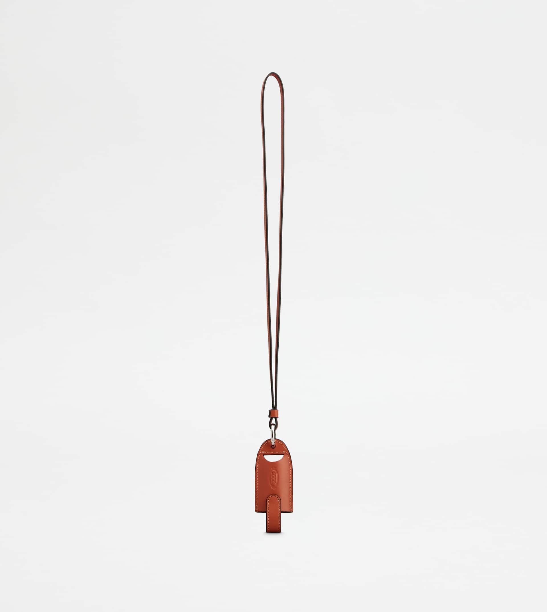 NECK LIPSTICK HOLDER IN LEATHER - ORANGE - 2