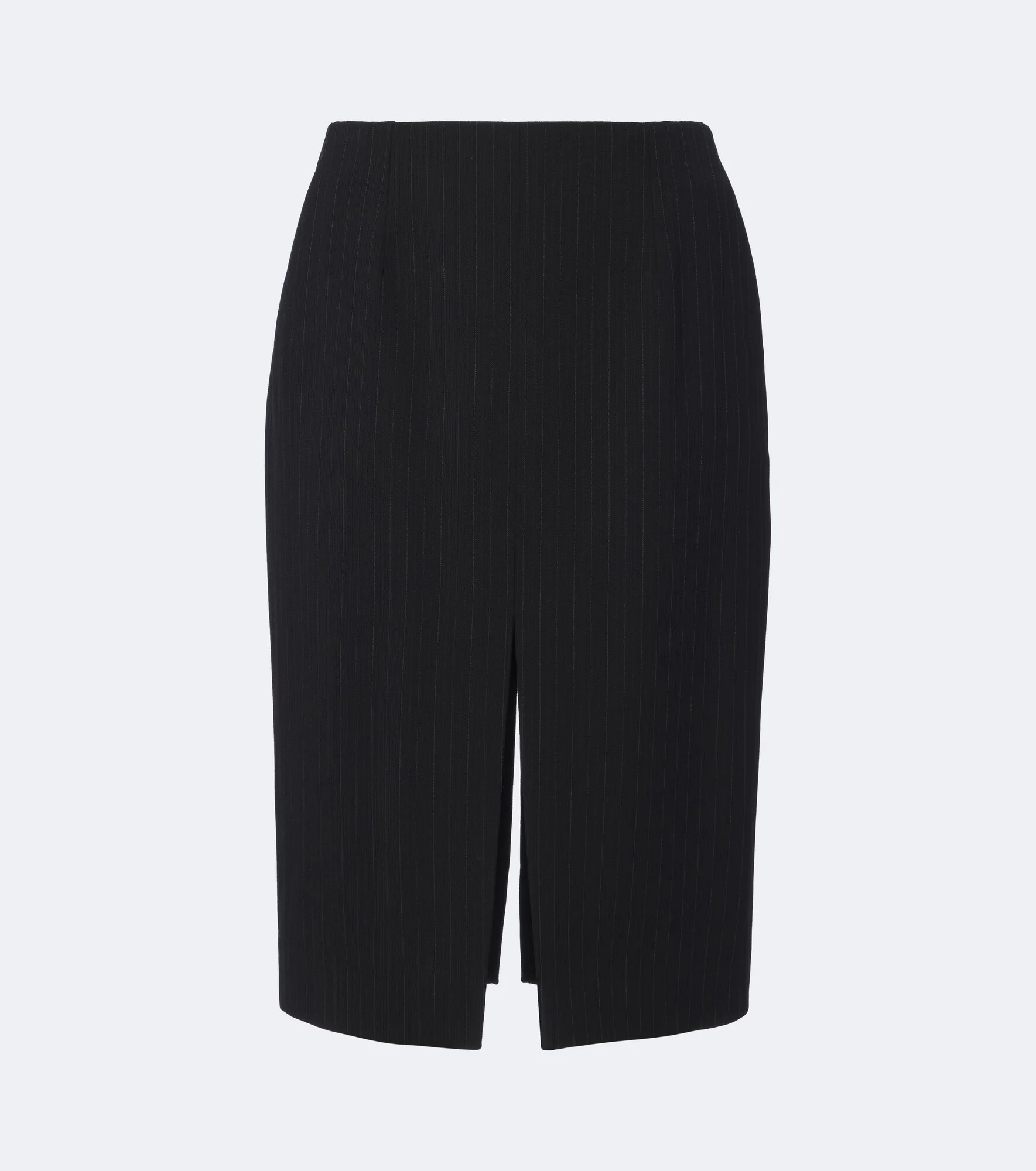 Chalk stripe wool-blend pencil skirt - 1