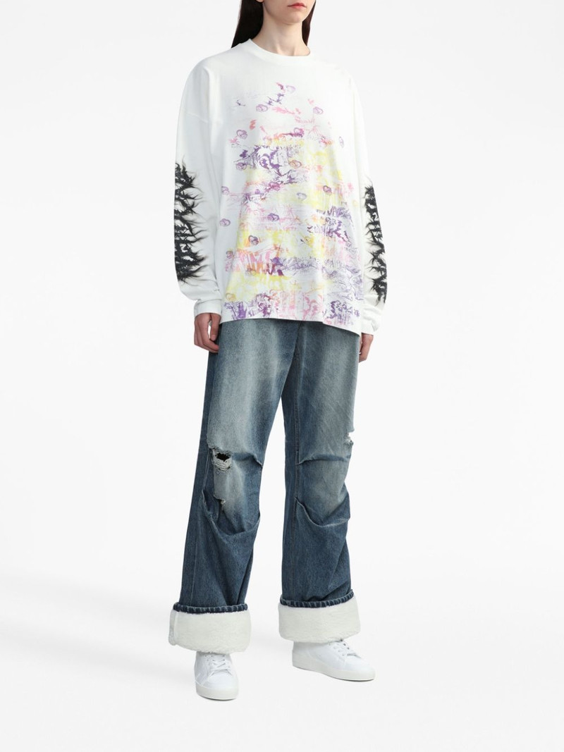 We11done ripped straight-leg jeans outlook