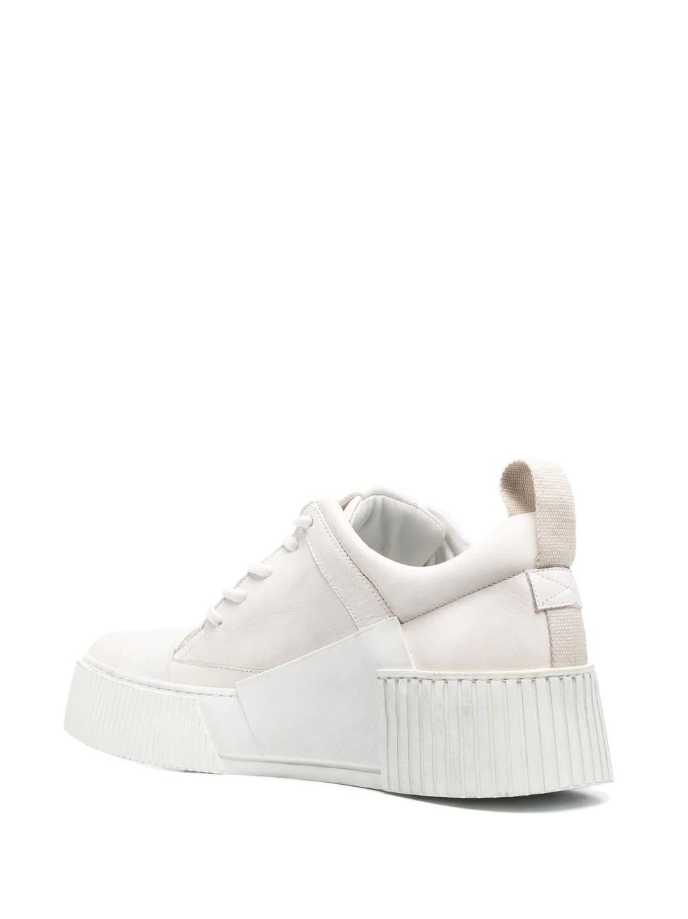 panelled leather sneakers - 3