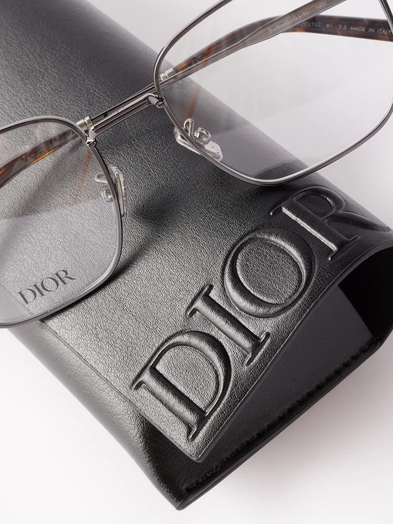 DiorBlackSuitO S19U square metal glasses 6