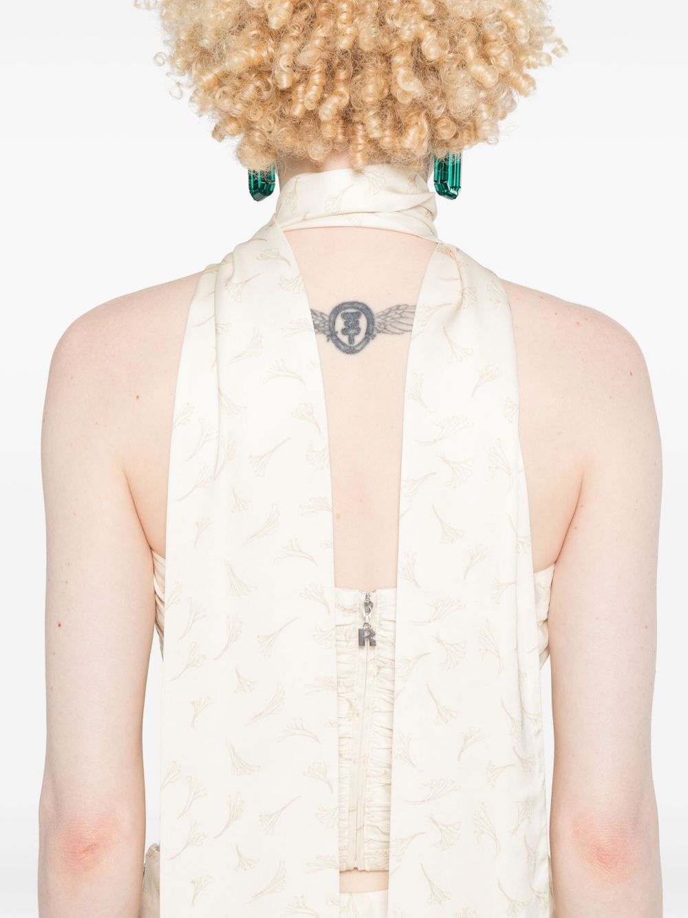 scarf-detail printed top - 5