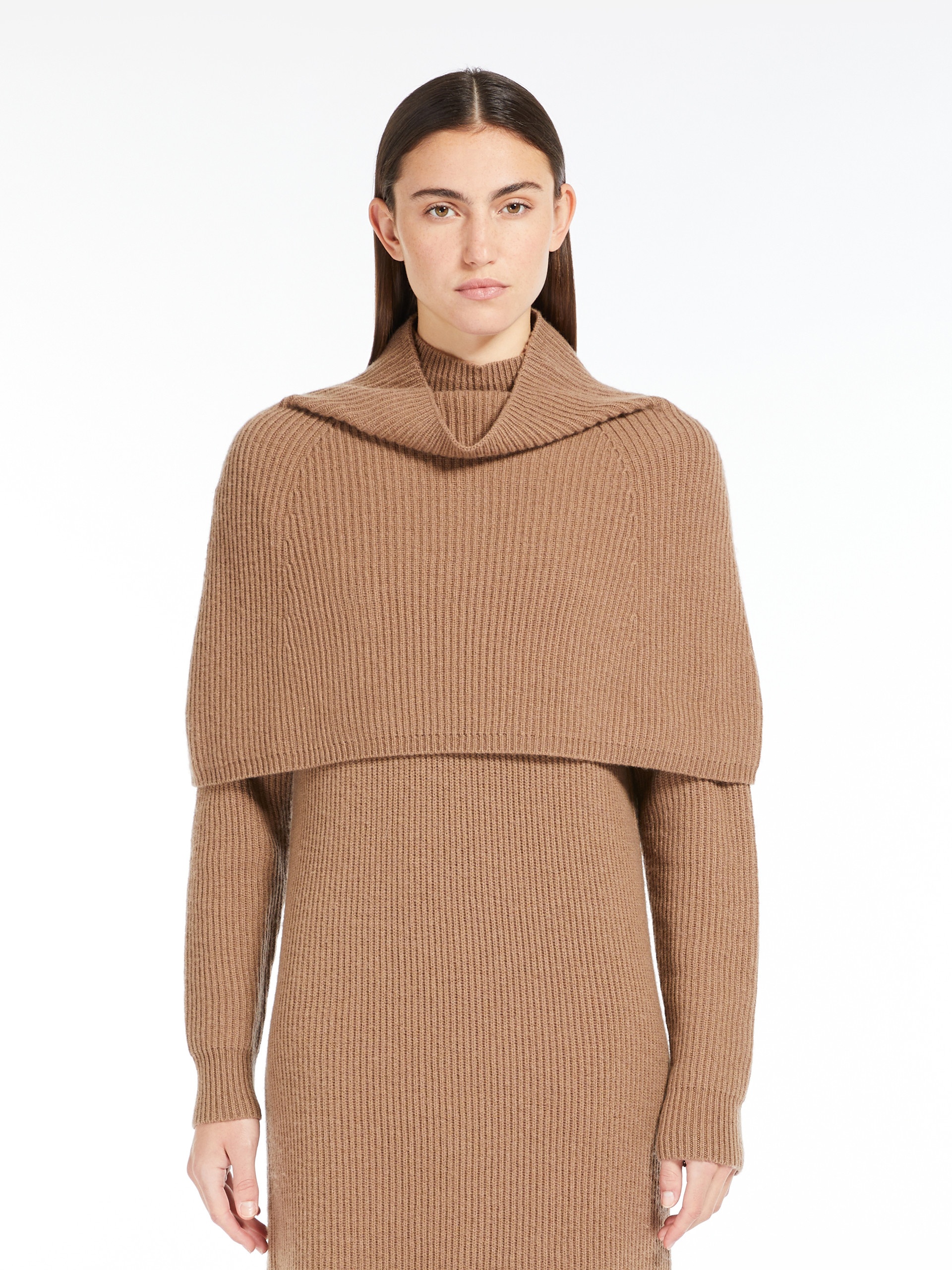GIULIO Wool and cashmere ribbed cape - 3