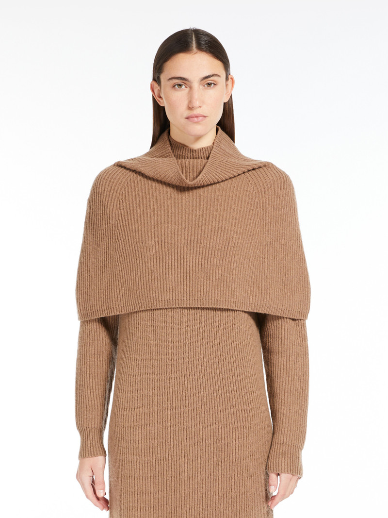 GIULIO Wool and cashmere ribbed cape 3