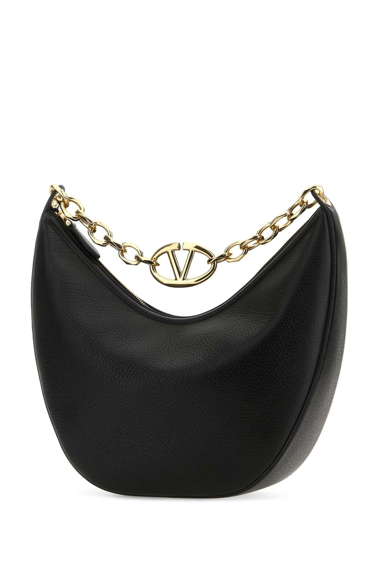 Valentino Garavani Women Black Leather Medium Hobo Vlogo Moon Shoulder Bag - 2