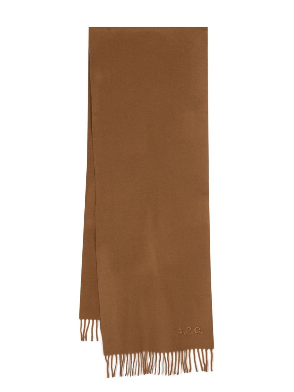 logo-embroidered wool scarf - 1