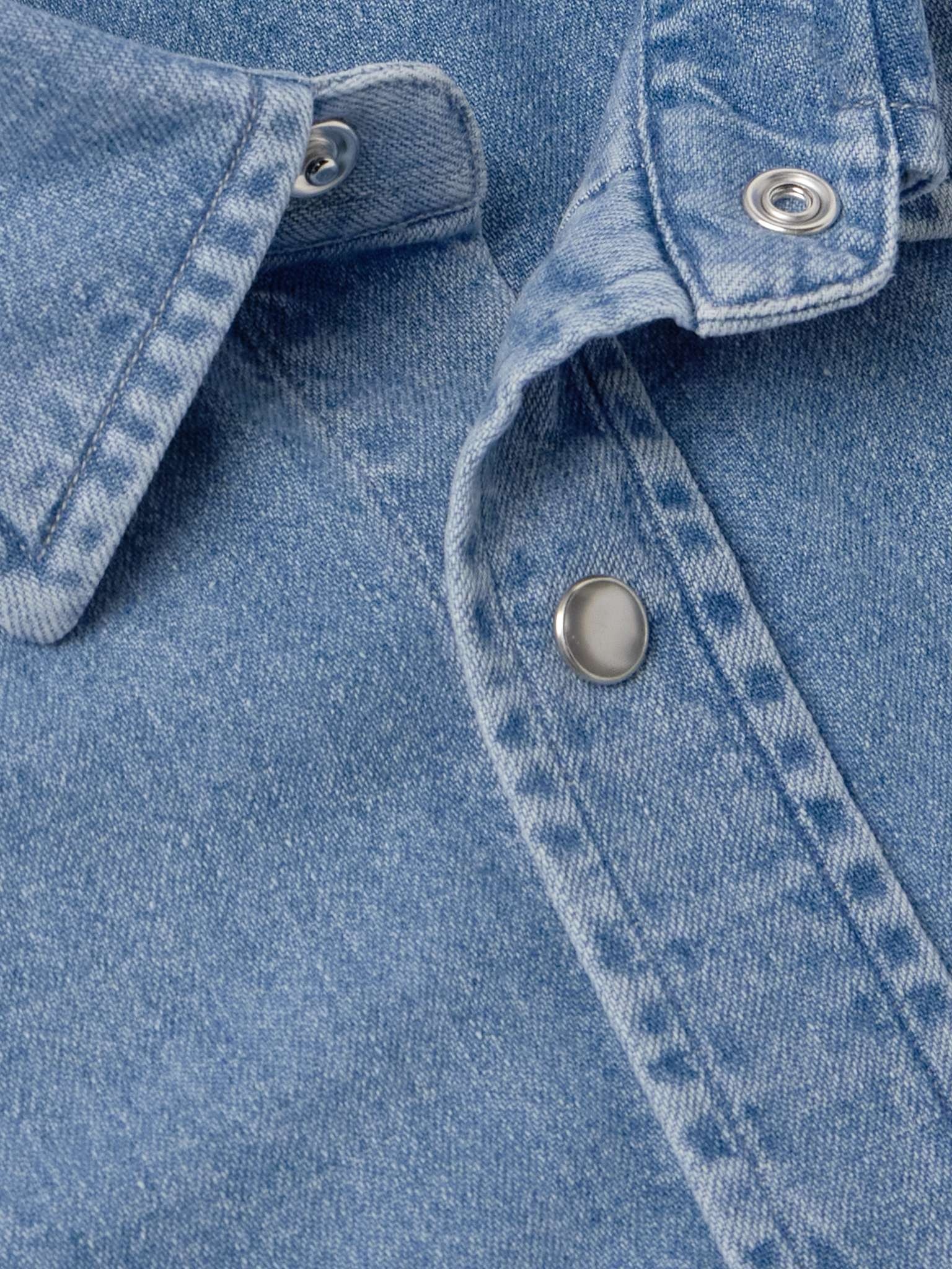 Slim-Fit Denim Western Shirt - 5