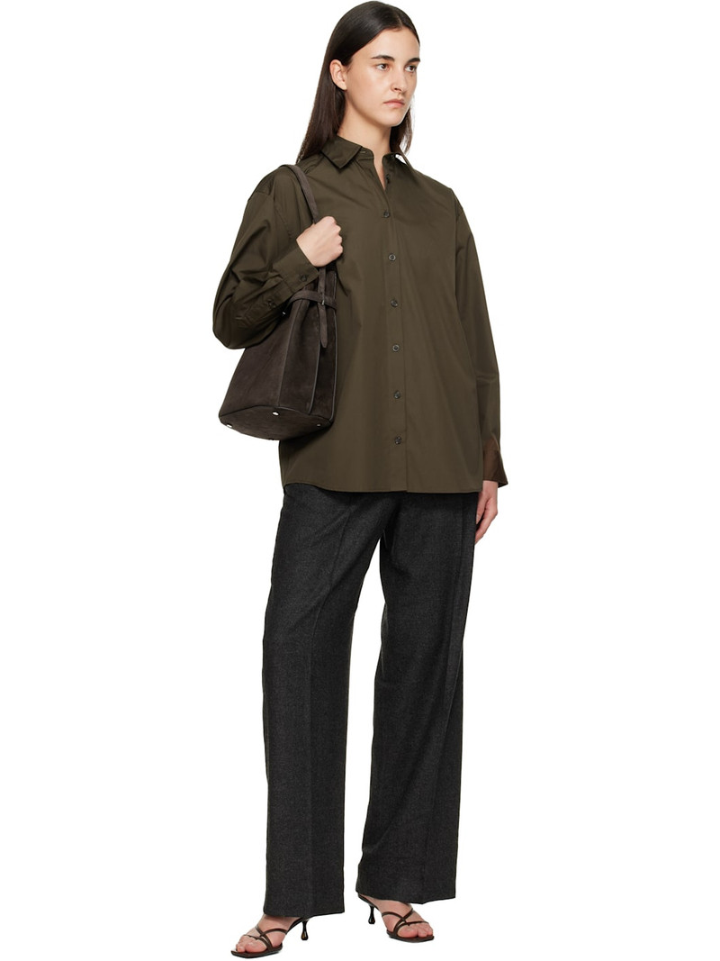 TOTEME Gray Wide Flannel Trousers outlook