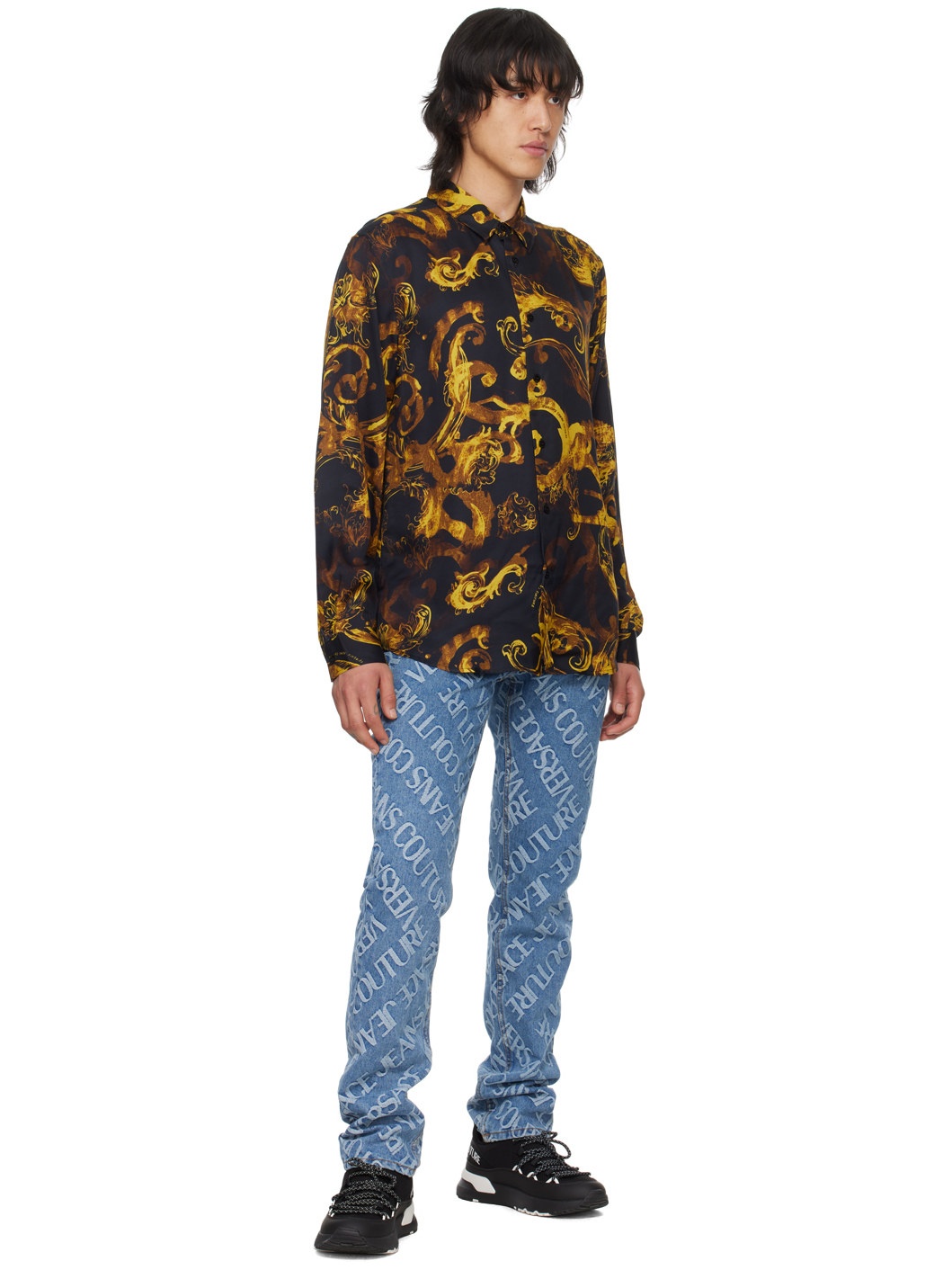 Black Watercolor Couture Shirt - 4