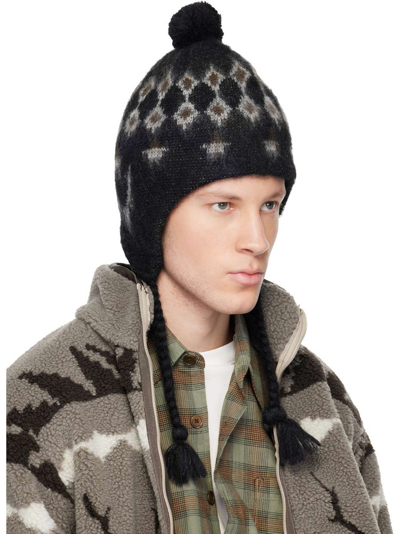 South2 West8 Black Mohair Knit Beanie outlook