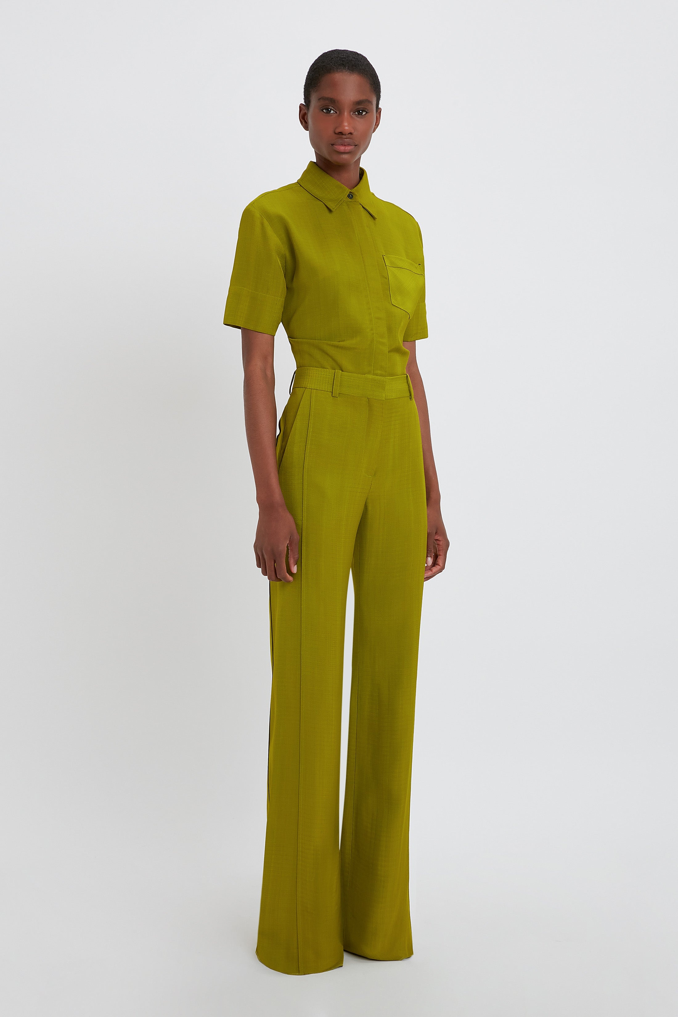 Sculptural Trouser In Parrot Green - 4