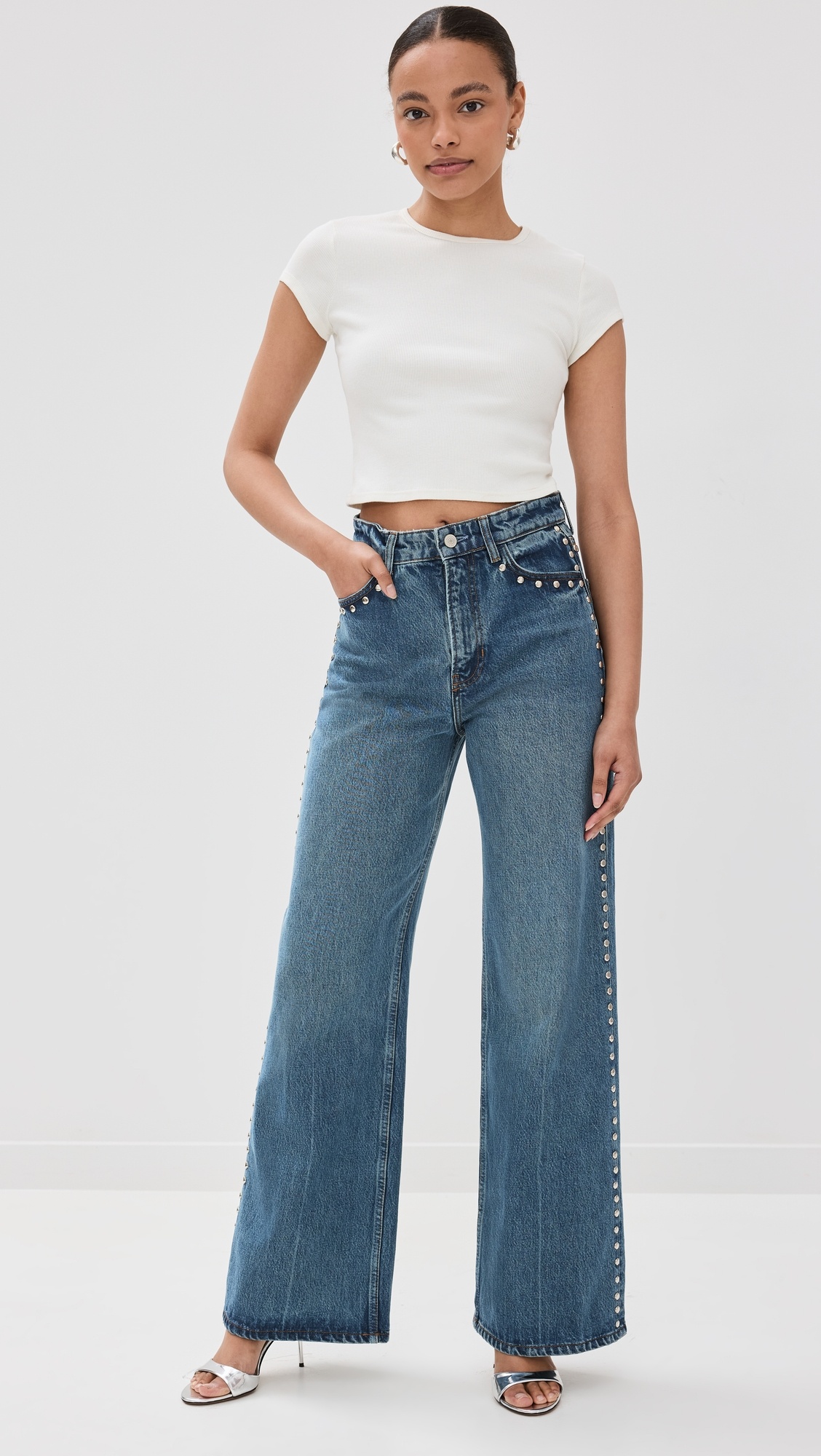 Cary High Rise Slouchy Wide Leg Jeans - 4