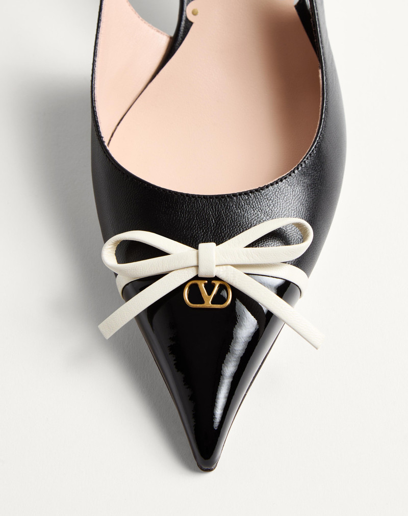 Valentino BEPOINTY SLINGBACK PUMP IN PATENT LEATHER AND KIDSKIN 45MM outlook