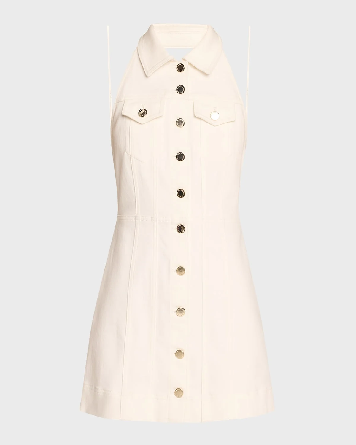 Kendall Denim Halter Mini Dress - 1