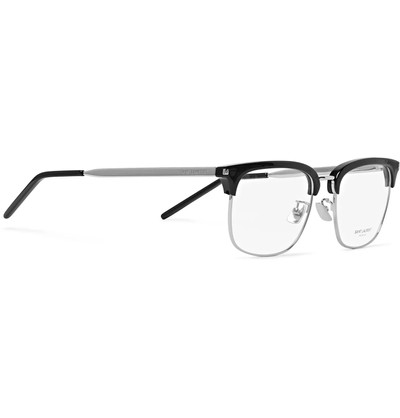 SAINT LAURENT Square-Frame Acetate and Silver-Tone Optical Glasses outlook