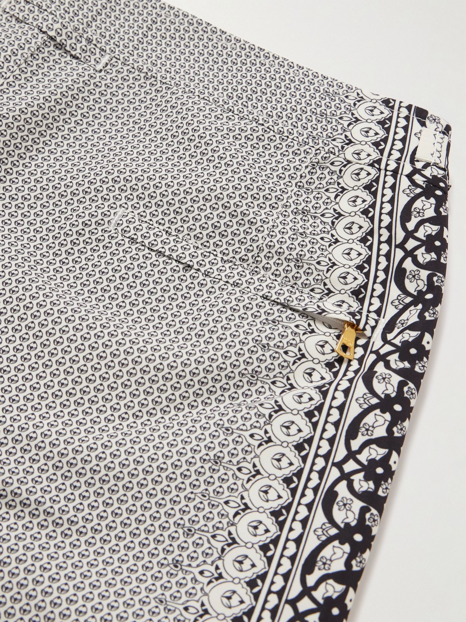 Bulldog Straight-Leg Mid-Length Printed Recycled Swim Shorts Gray - 2
