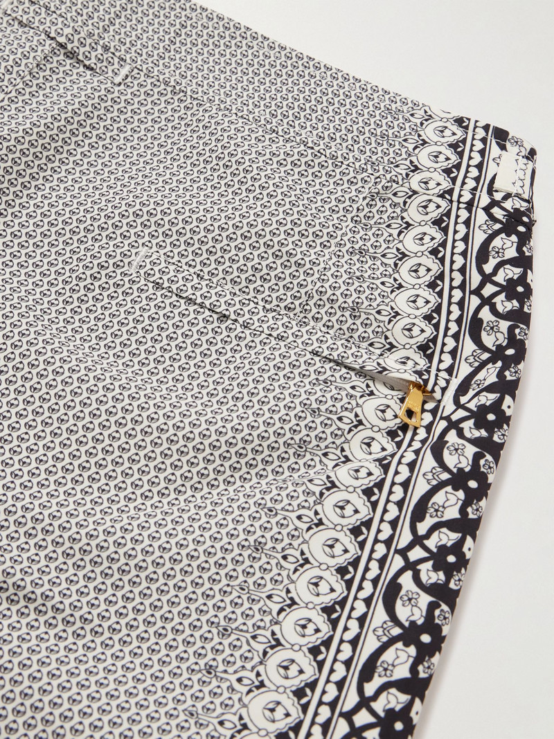 ORLEBAR BROWN Bulldog Straight-Leg Mid-Length Printed Recycled Swim Shorts Gray outlook