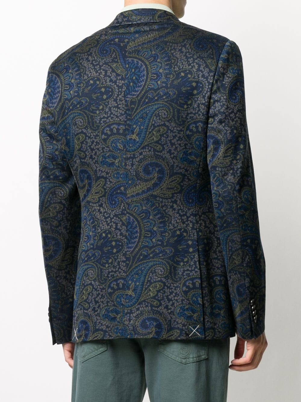 paisley-print single breasted blazer  - 4