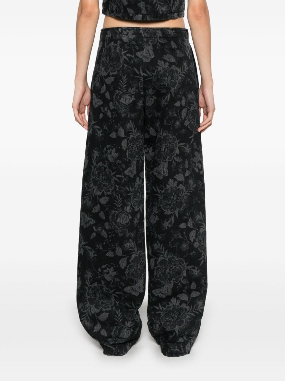 laser-print denim trousers - 4