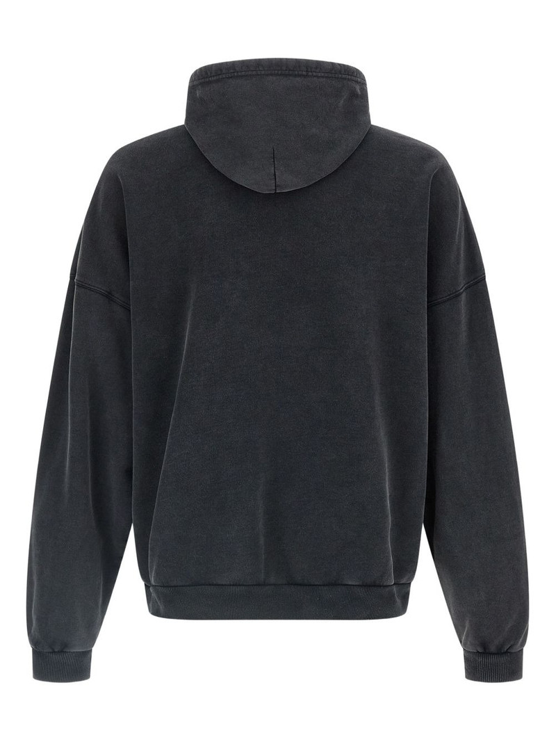 BALENCIAGA front-print kangaroo-pocket hoodie outlook