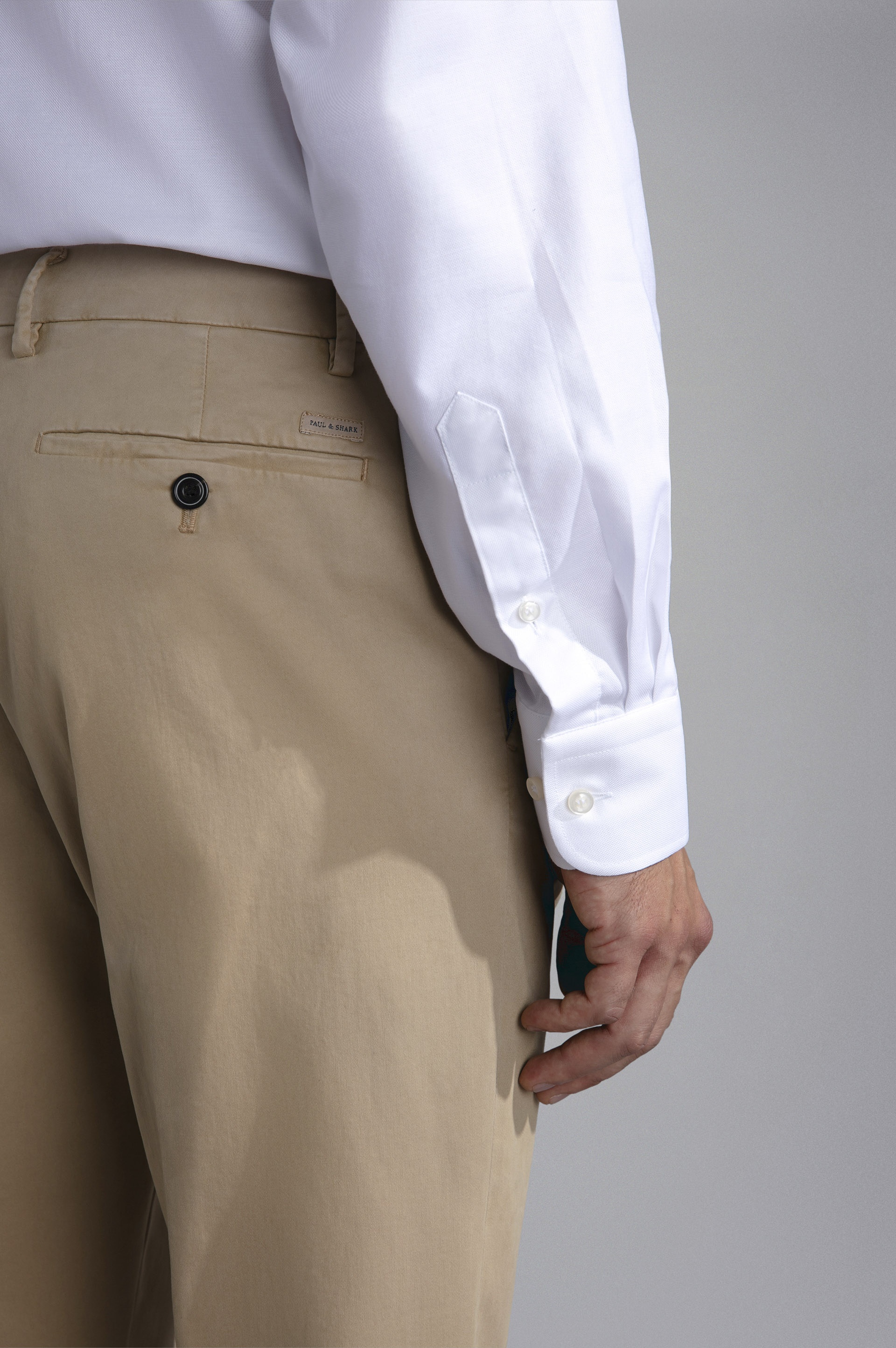 STRETCH COTTON SLIM CHINO TROUSERS - 4