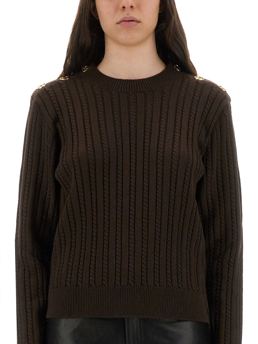Wool Sweater With Button Detail - 4