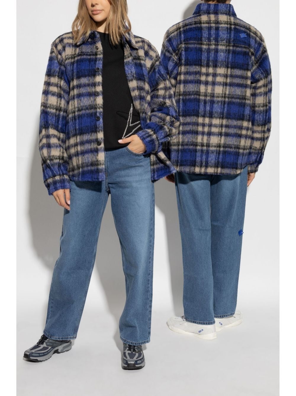 check-pattern shirt jacket - 2