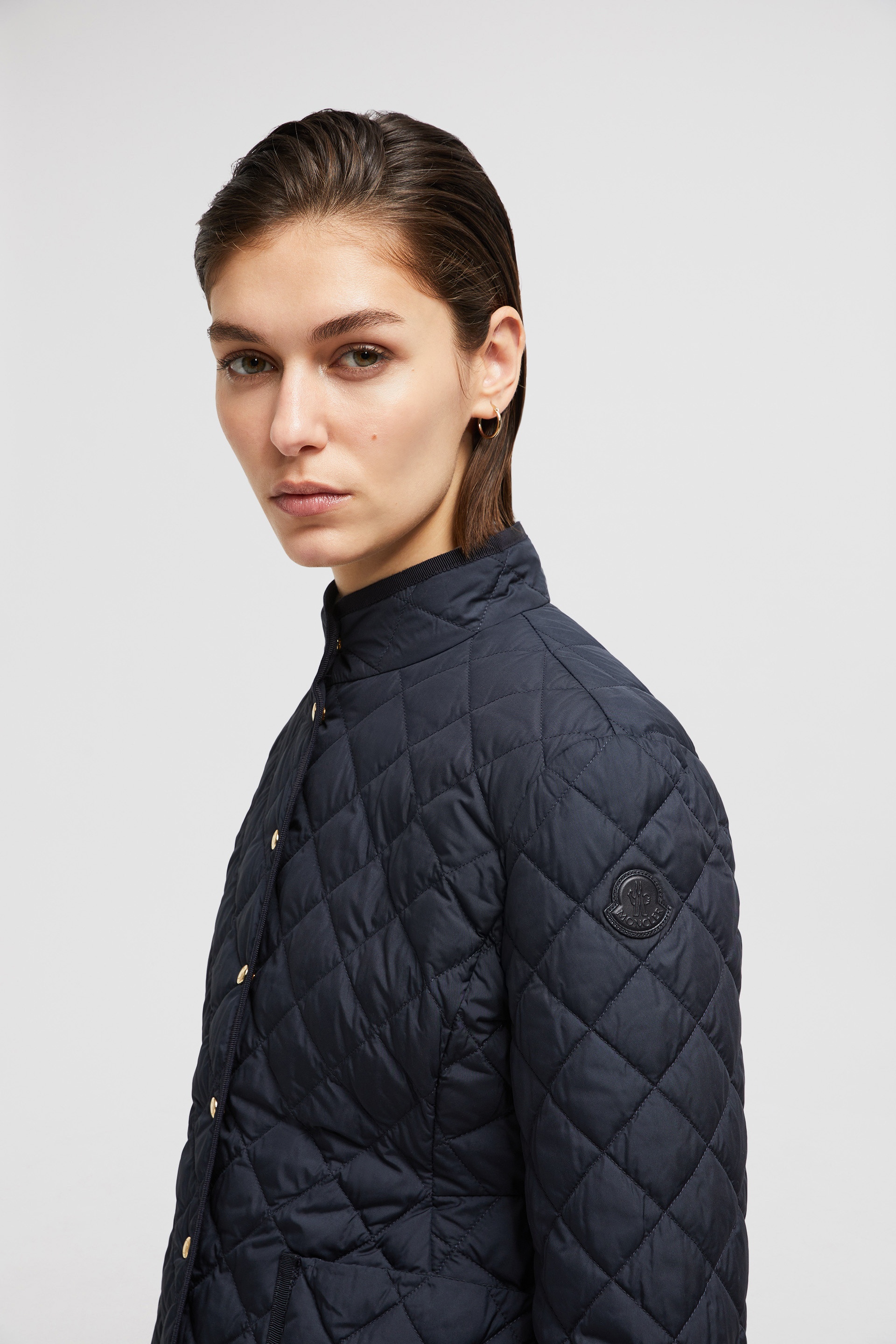 Moncler Epin Fit & Flare Short Down Jacket | REVERSIBLE