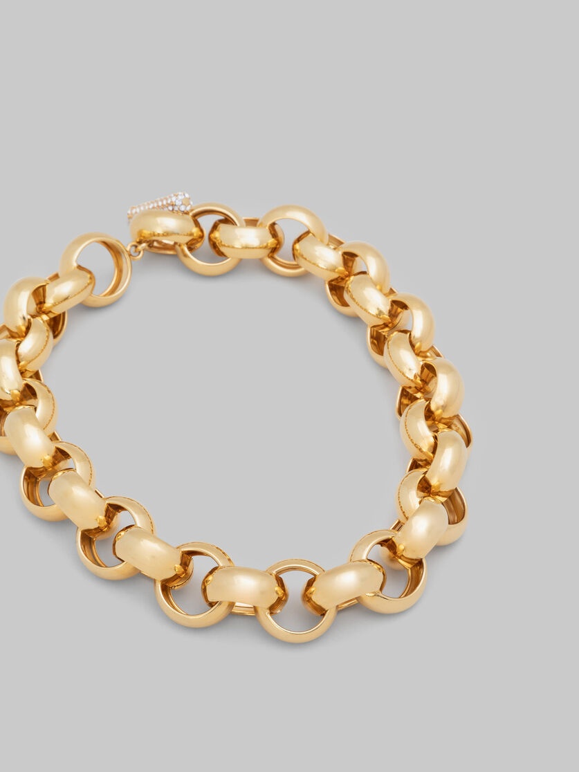 GOLD RING CHOKER WITH RHINESTONE CLASP - 3