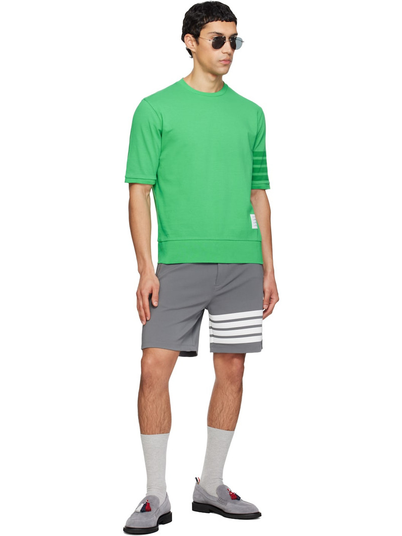 Thom Browne Green Cotton Jersey 4-Bar T-shirt outlook