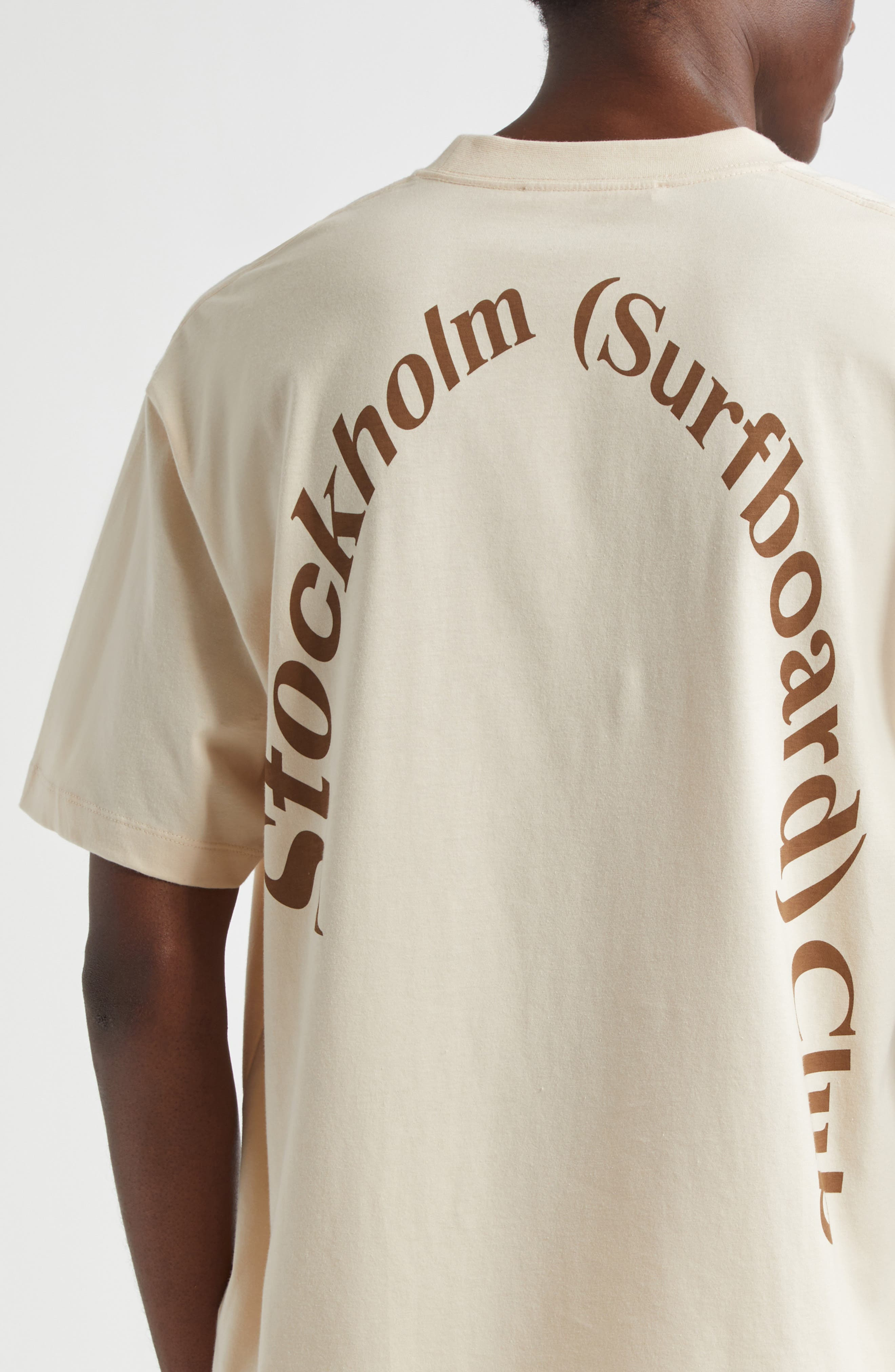 STOCKHOLM SURFBOARD CLUB Back Logo Organic Cotton Graphic T-Shirt in Cream at Nordstrom - 4