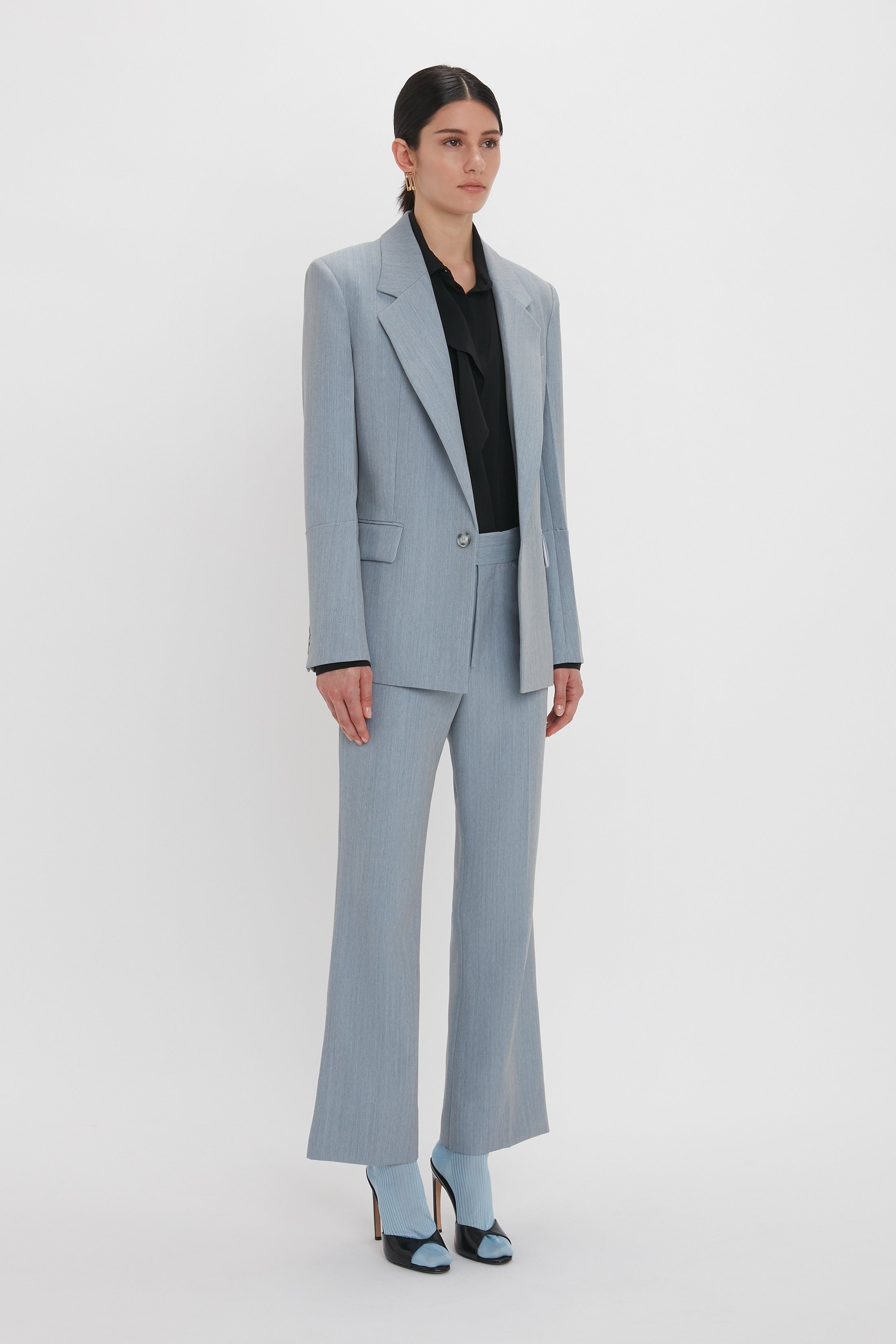 Exclusive Sleeve Detail Patch Pocket Jacket In Marina - 3