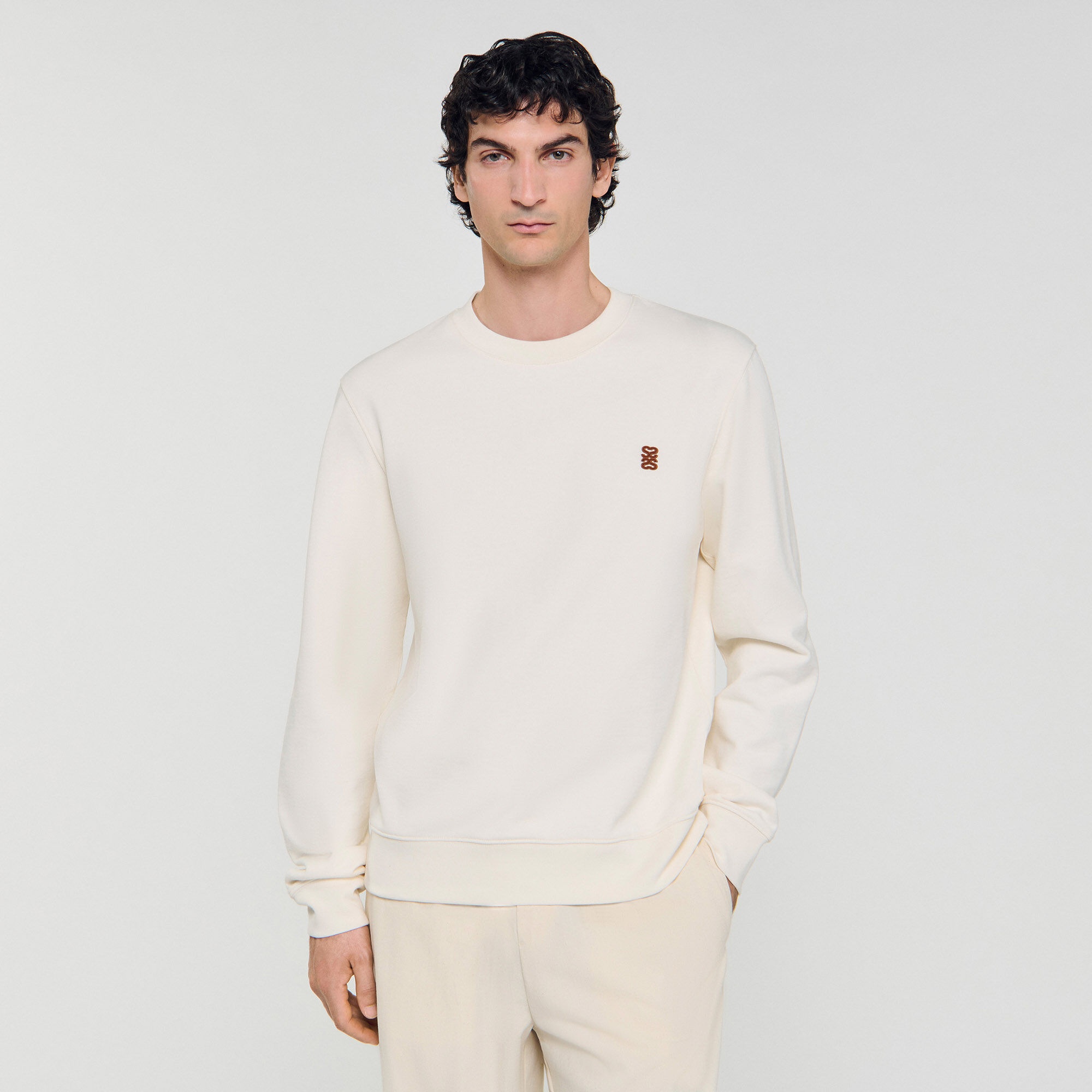 OVERSIZED SWEATSHIRT WITH LEATHER PATCH - 4