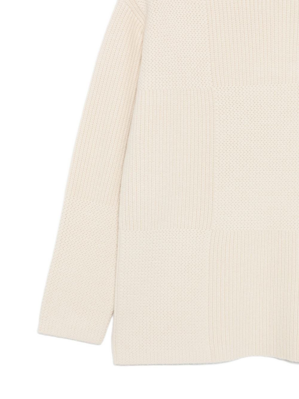 ribbed panelled turtleneck sweater - 3
