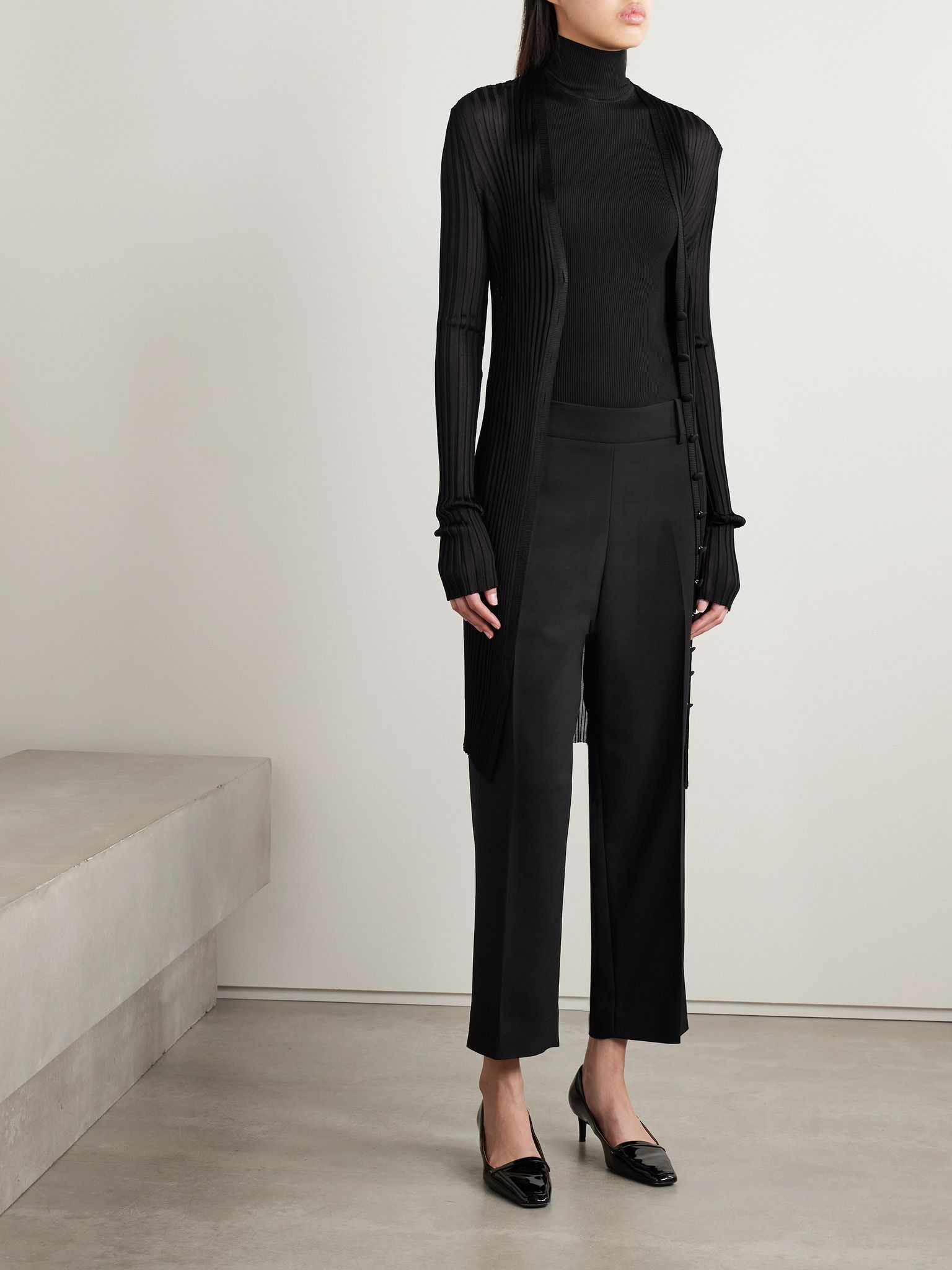 Ramon ribbed-knit cardigan Black - 2