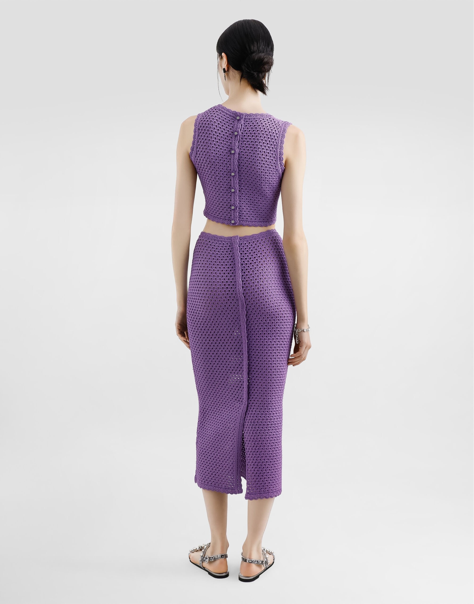 Calf-length crochet skirt - 3
